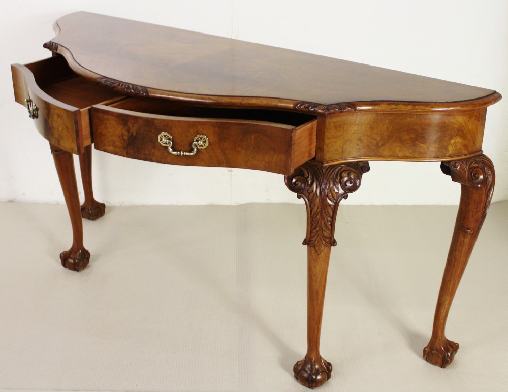 Burr Walnut Console Table View XIII