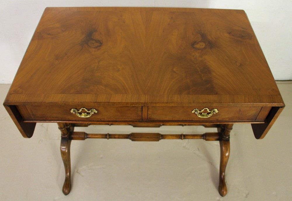 Burr Walnut Sofa Table View XVI