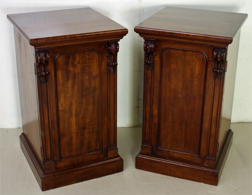 Pair of Early Victorian Mahogany Pedestal Cupboards