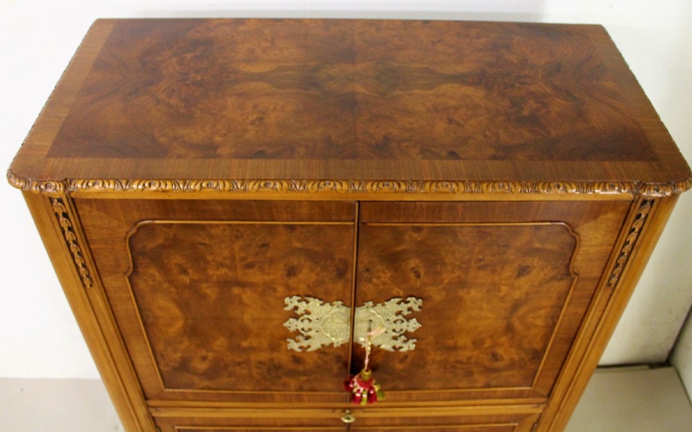 Burr Walnut Cocktail Cabinet View III