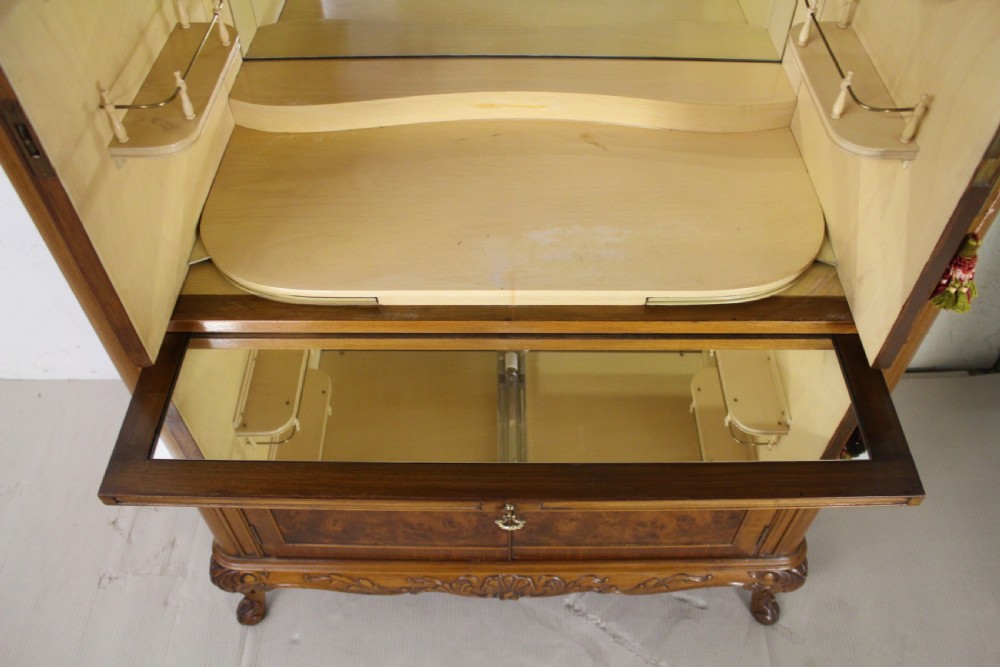 Burr Walnut Cocktail Cabinet View XI