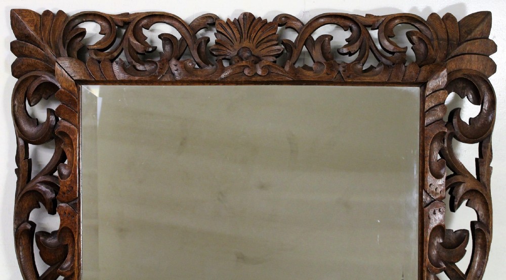 Large Carved Oak Mirror View III