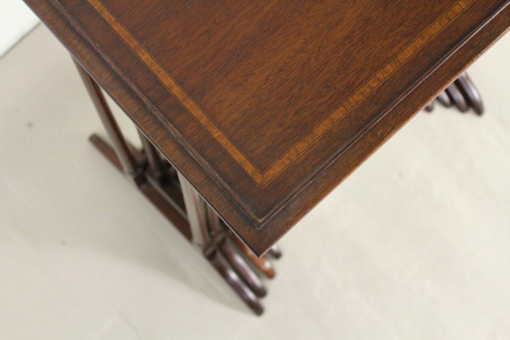 Nest of 4 Inlaid Mahogany Tables View VIII