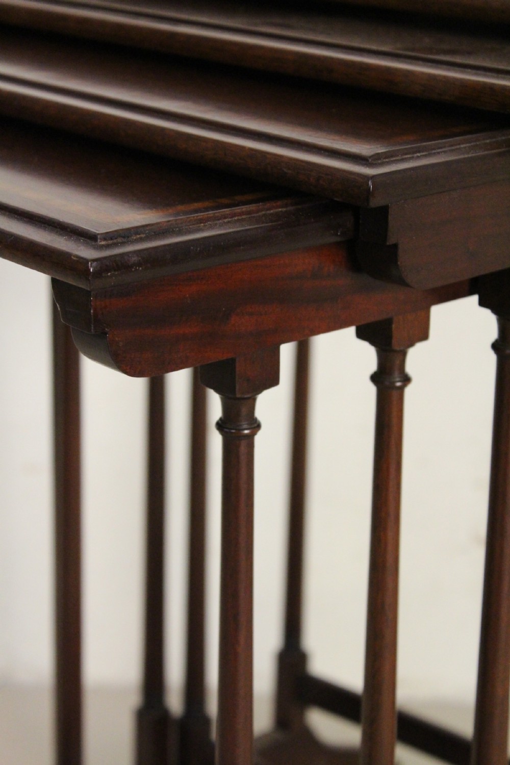 Nest of 4 Inlaid Mahogany Tables View X