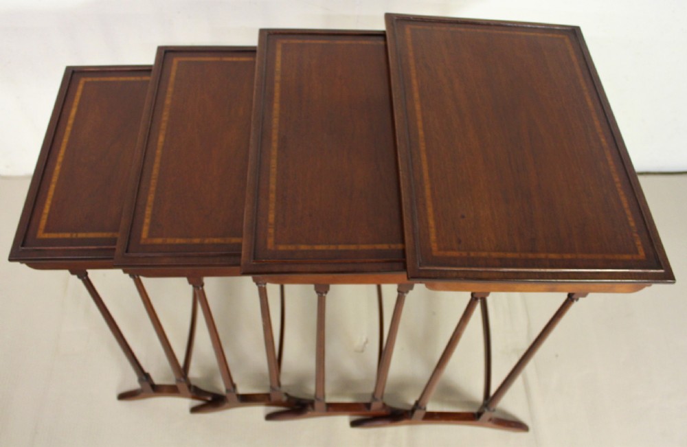 Nest of 4 Inlaid Mahogany Tables View XIII