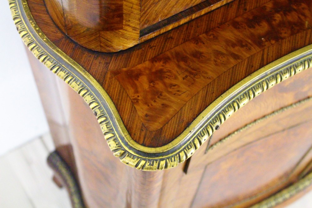 Serpentine Kingwood and Amboyna Secretaire Bookcase View VIII