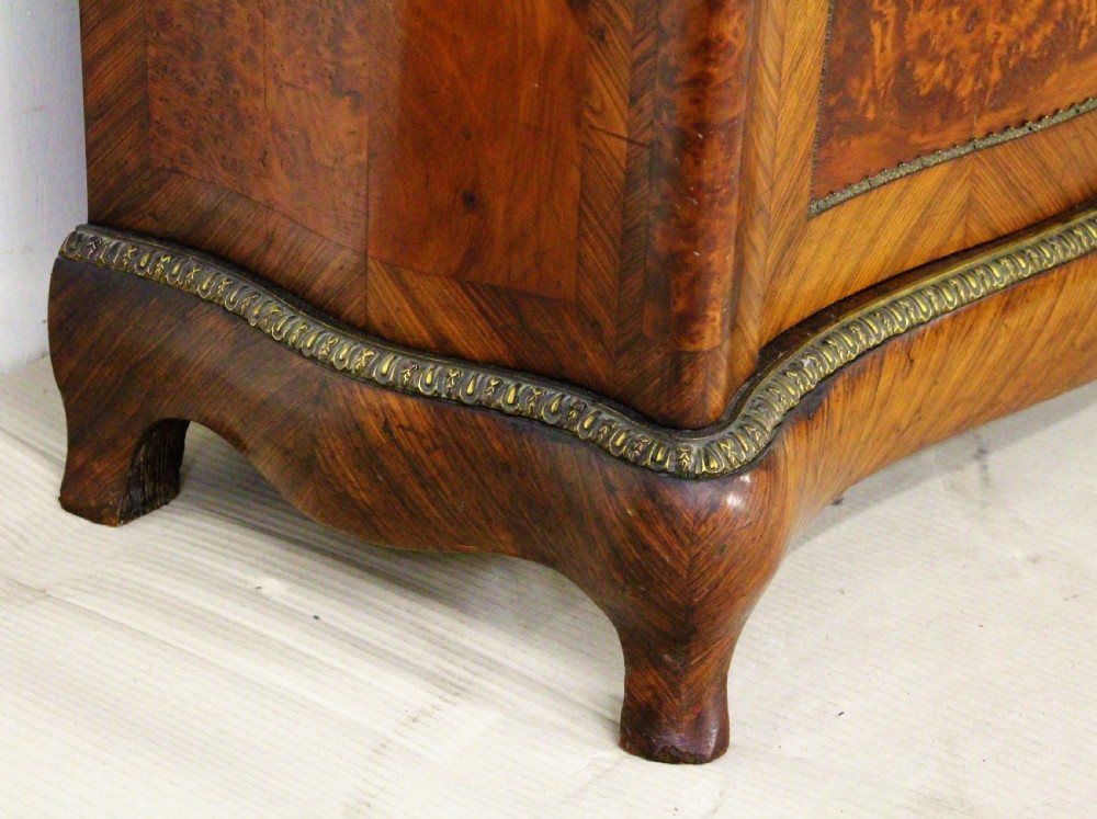 Serpentine Kingwood and Amboyna Secretaire Bookcase View XXI