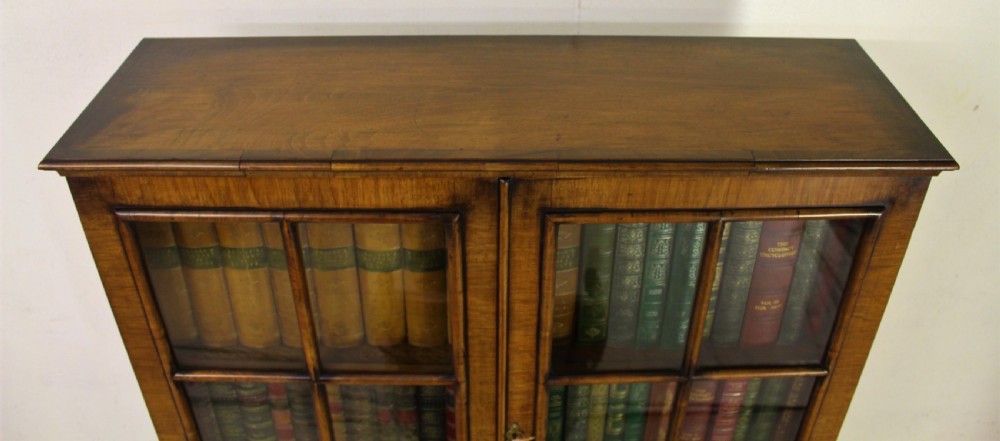 Walnut and Oak Glazed Bookcase View V