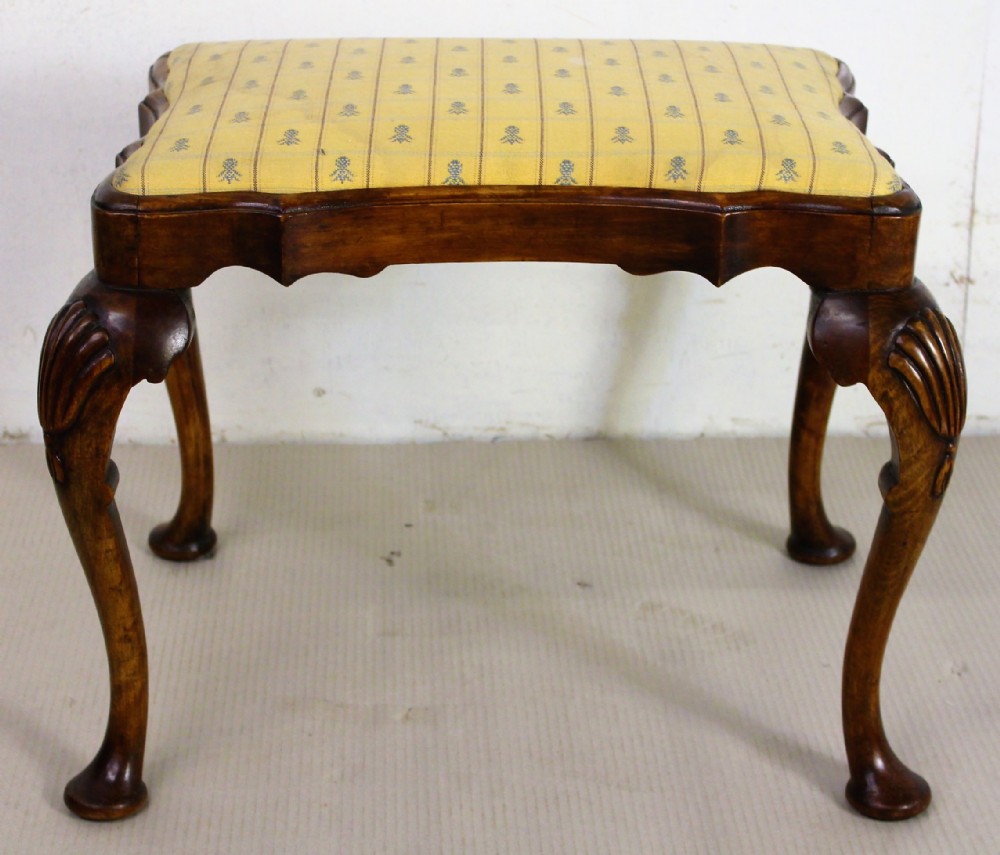 Queen Anne Style Walnut Stool