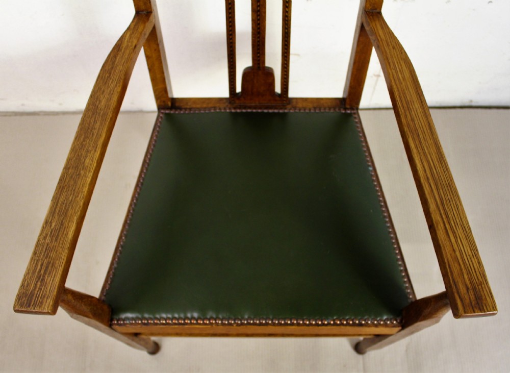 Arts and Crafts Oak Armchair View V