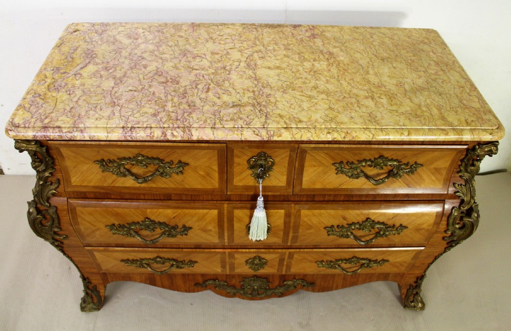 Louis XV Style Kingwood and Tulip wood Commode View III