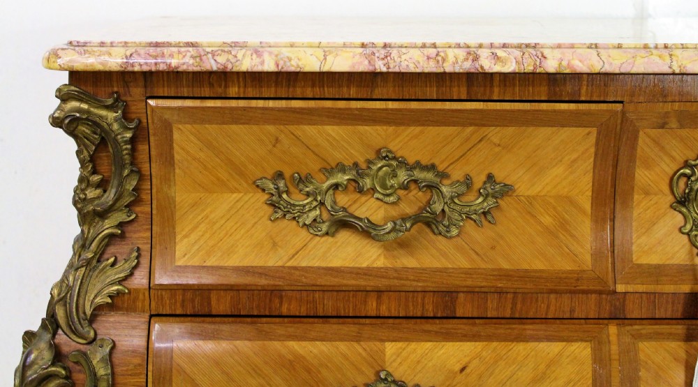 Louis XV Style Kingwood and Tulip wood Commode View VII