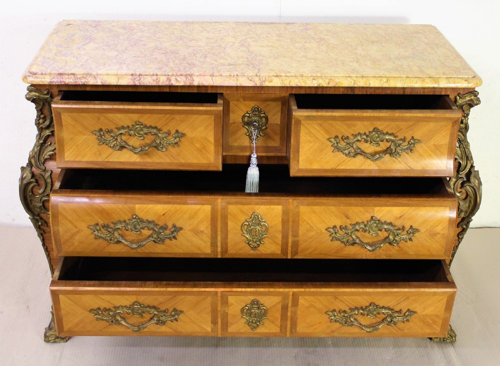 Louis XV Style Kingwood and Tulip wood Commode View XIV