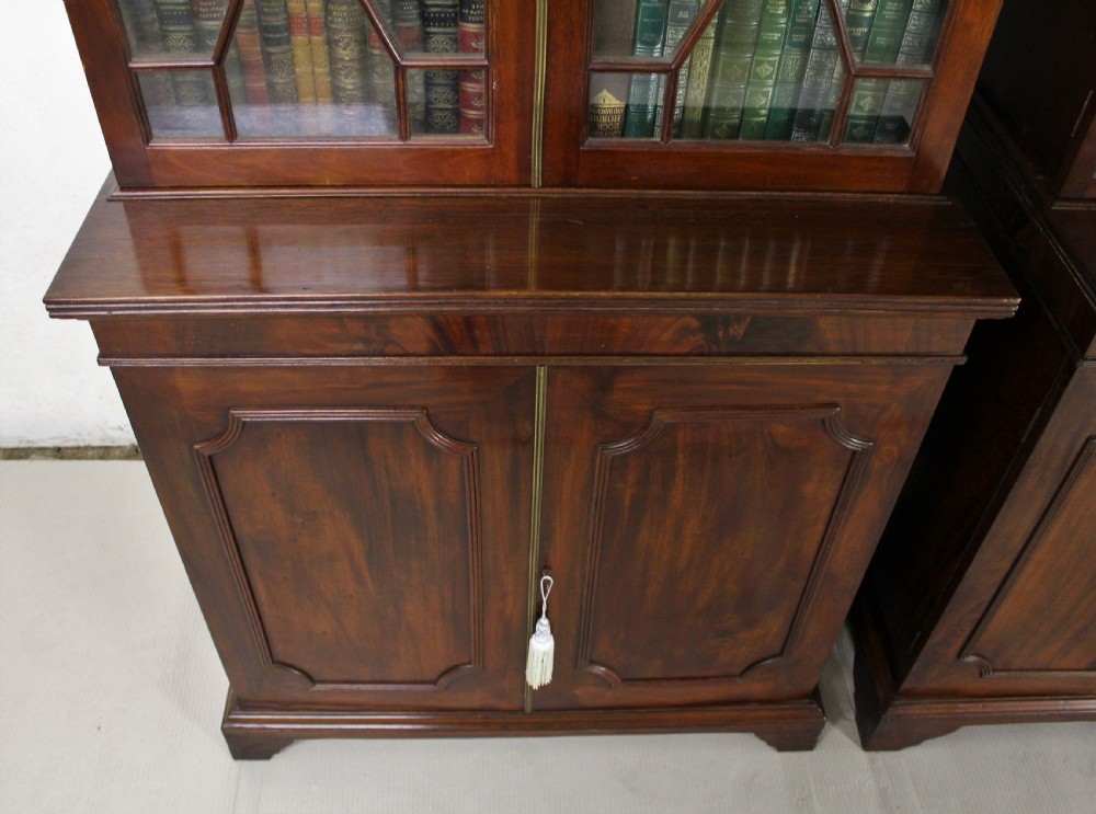 Pair of Edwardian Mahogany Glazed Bookcases View X