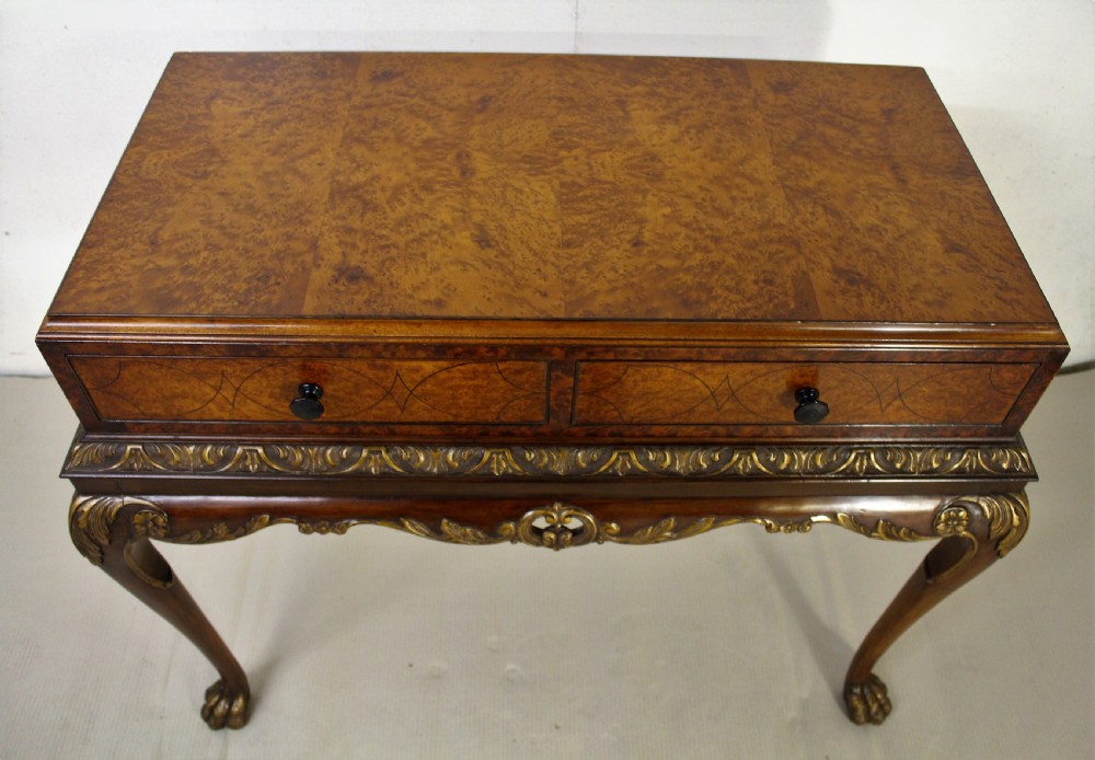 Burr Walnut Side Table View XIII