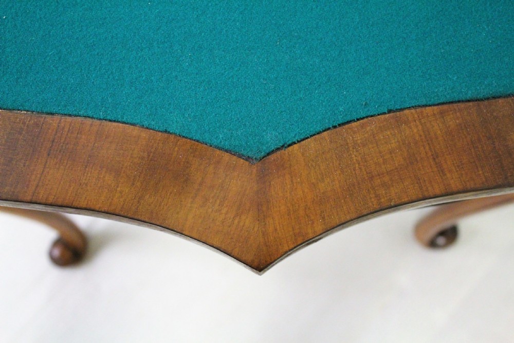 Queen Anne Style Burr Walnut Card Table View XII