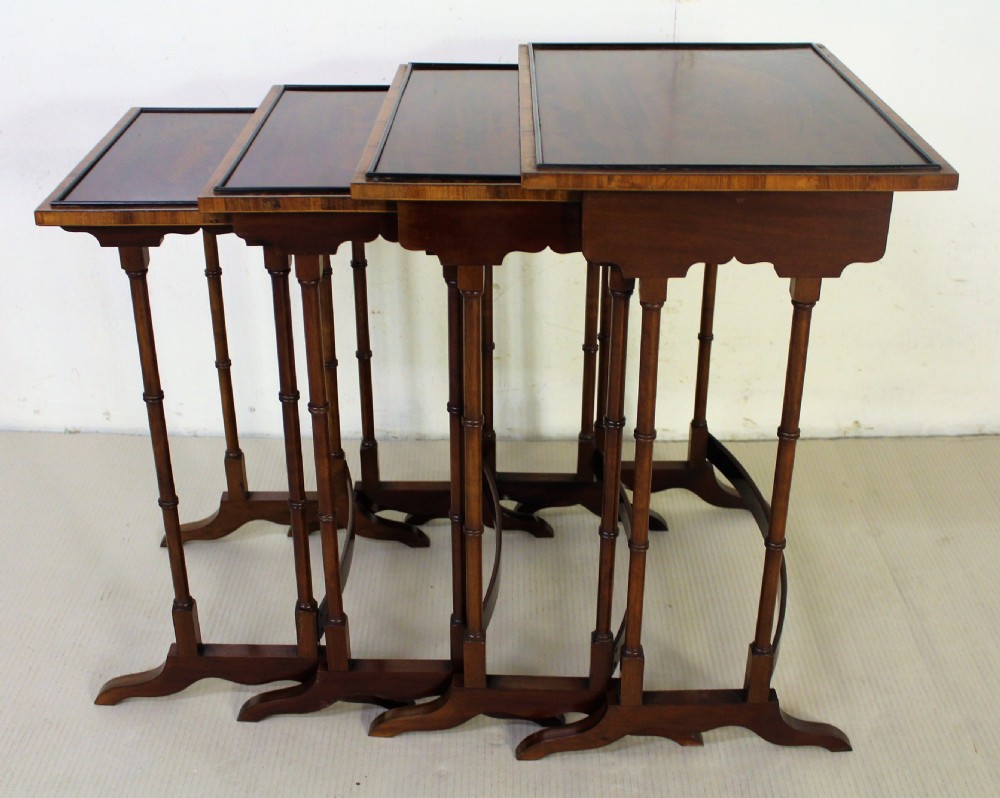 Edwardian Inlaid Mahogany Nest of 4 Tables View II
