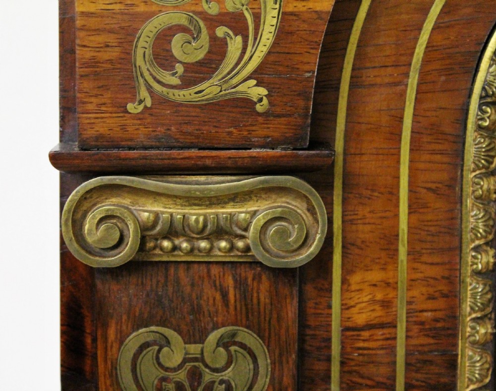 Imposing Regency Brass Inlaid Rosewood Bookcase View VII