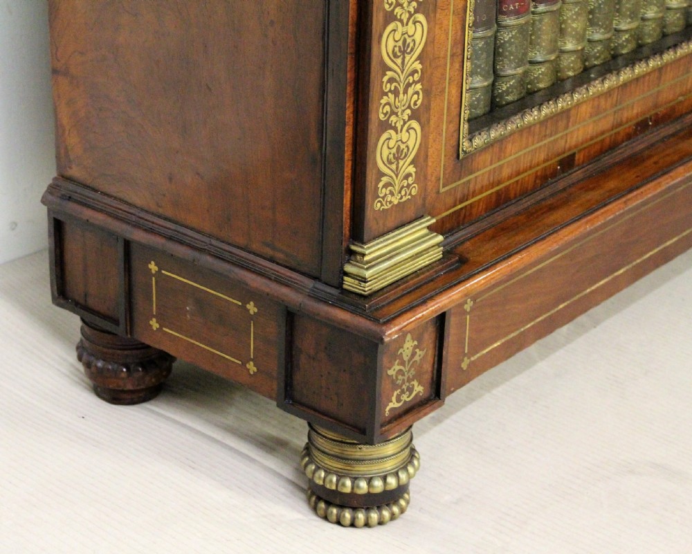Imposing Regency Brass Inlaid Rosewood Bookcase View XIII