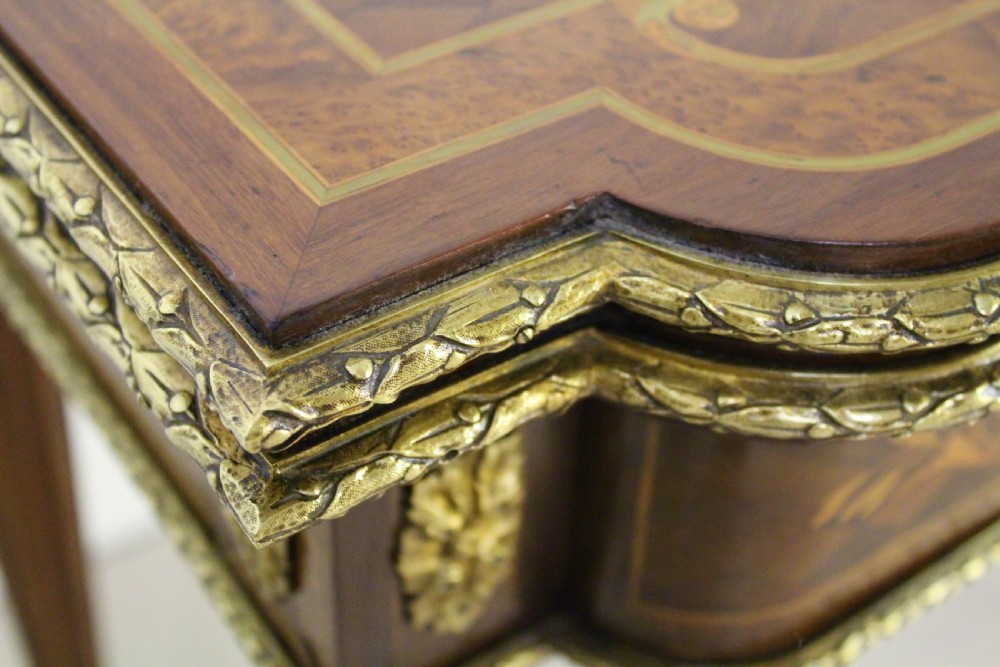 French Walnut Marquetry Inlaid Games Table View II