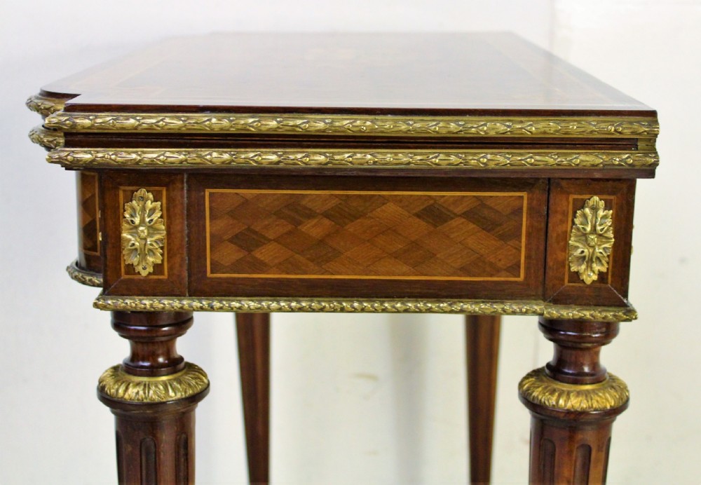 French Walnut Marquetry Inlaid Games Table View IV