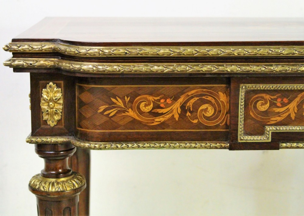 French Walnut Marquetry Inlaid Games Table View IX