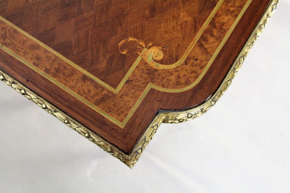 French Walnut Marquetry Inlaid Games Table View XII