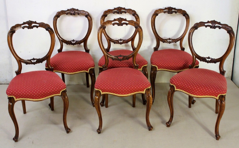 Set of 6 Victorian Walnut Dining Chairs View VI