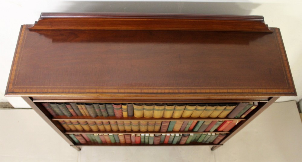 Edwardian Inlaid Mahogany Open Bookcase View III