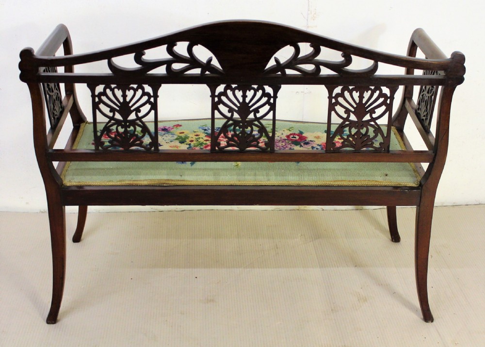 Edwardian Inlaid Mahogany Settee View V