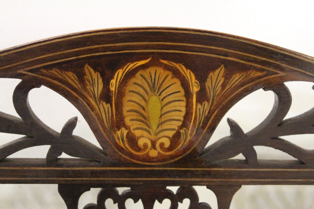 Edwardian Inlaid Mahogany Settee View VI