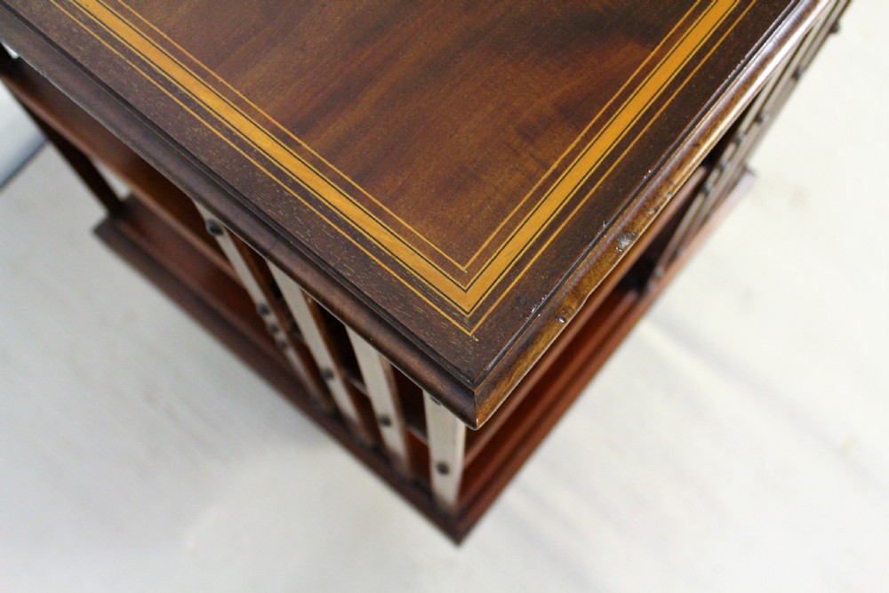 Superior Quality Inlaid Mahogany Revolving Bookcase View VII