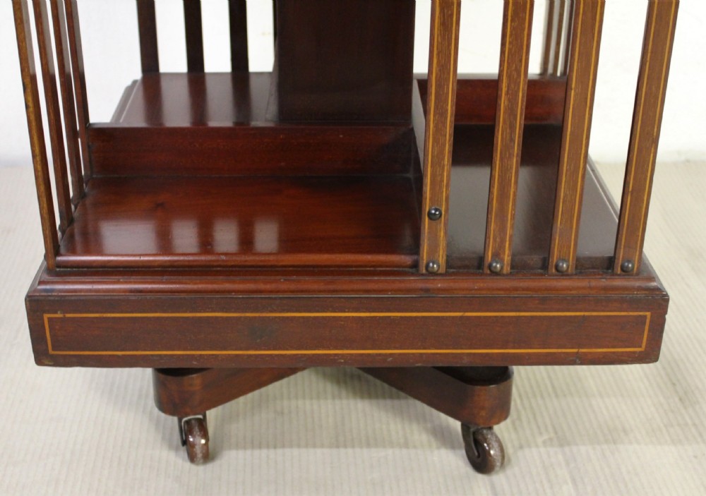 Superior Quality Inlaid Mahogany Revolving Bookcase View VIII