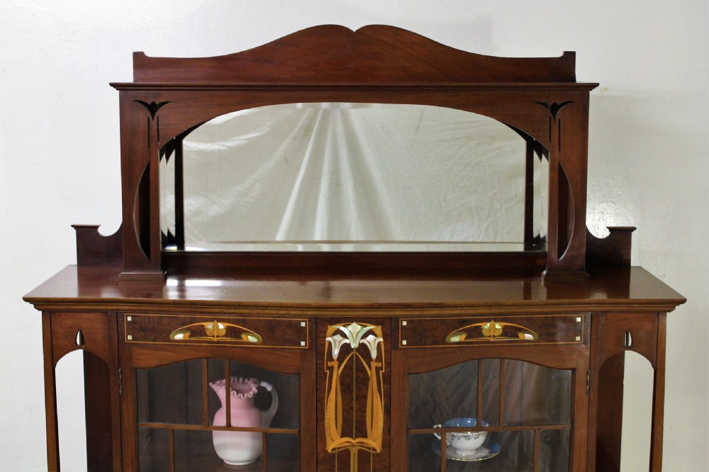 Art Nouveau Inlaid Mahogany Display Cabinet View VII