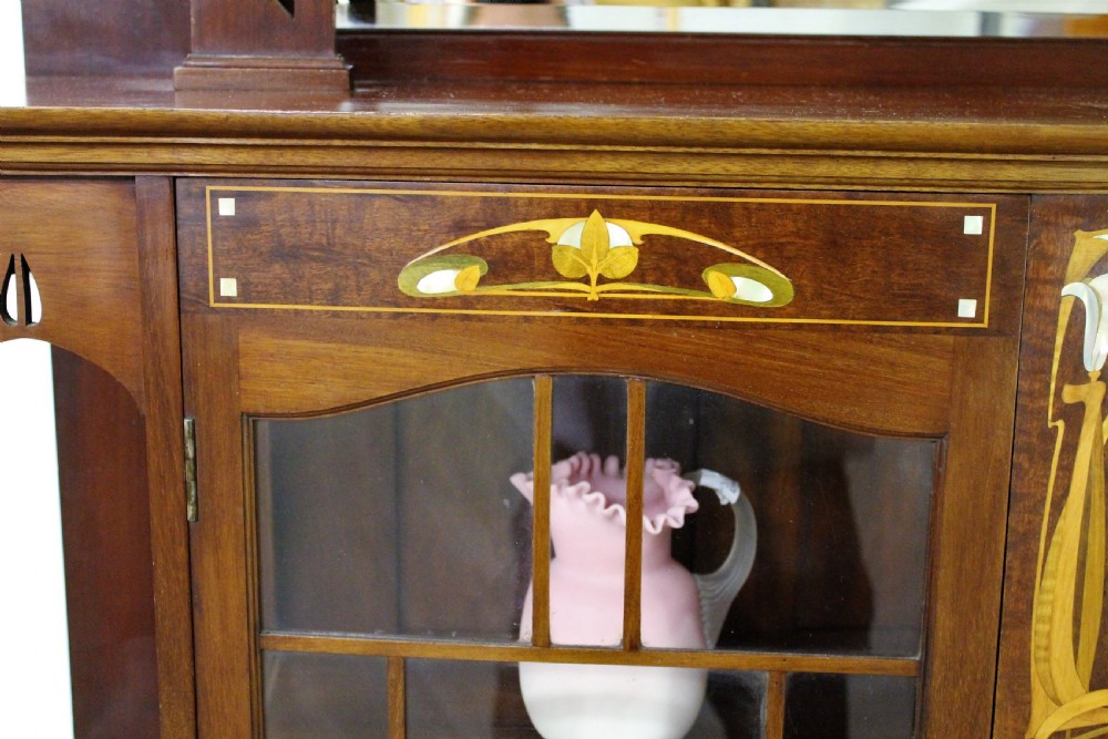 Art Nouveau Inlaid Mahogany Display Cabinet View IX
