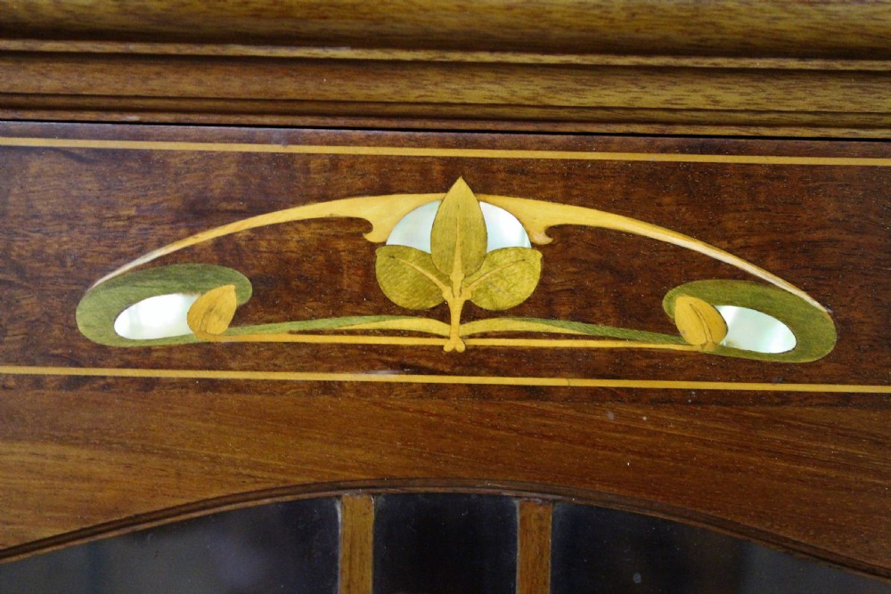 Art Nouveau Inlaid Mahogany Display Cabinet View X