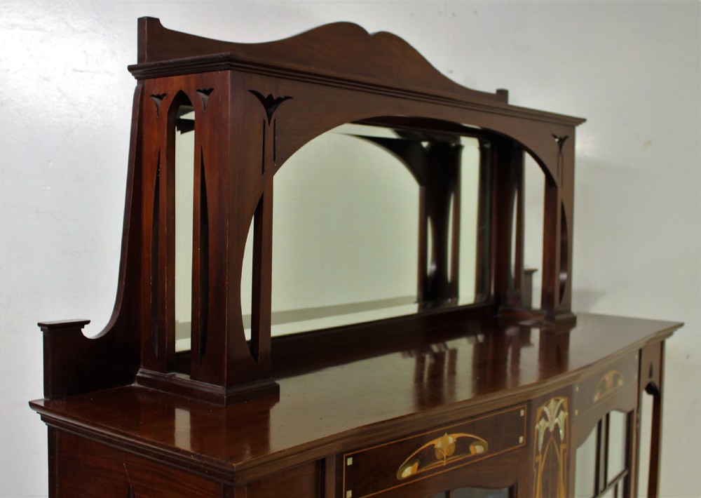 Art Nouveau Inlaid Mahogany Display Cabinet View XIII