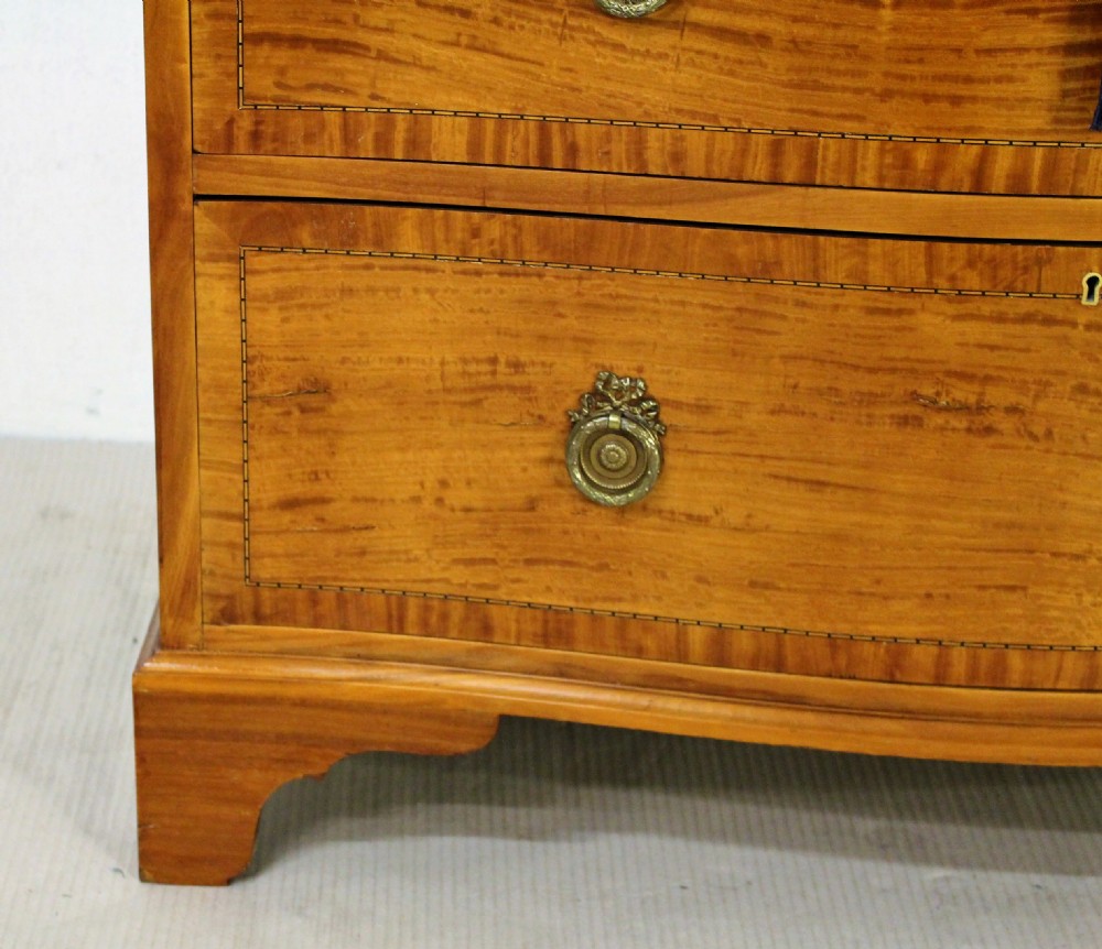 Inlaid Satinwood Serpentine Fronted Chest of Drawers View VIII