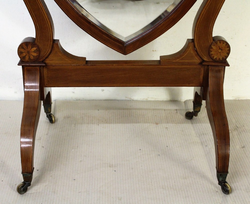 Inlaid Mahogany Cheval Dressing Mirror View III