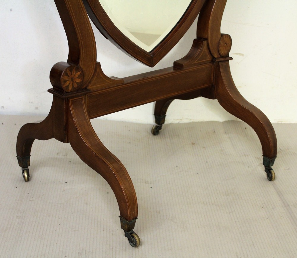 Inlaid Mahogany Cheval Dressing Mirror View IX