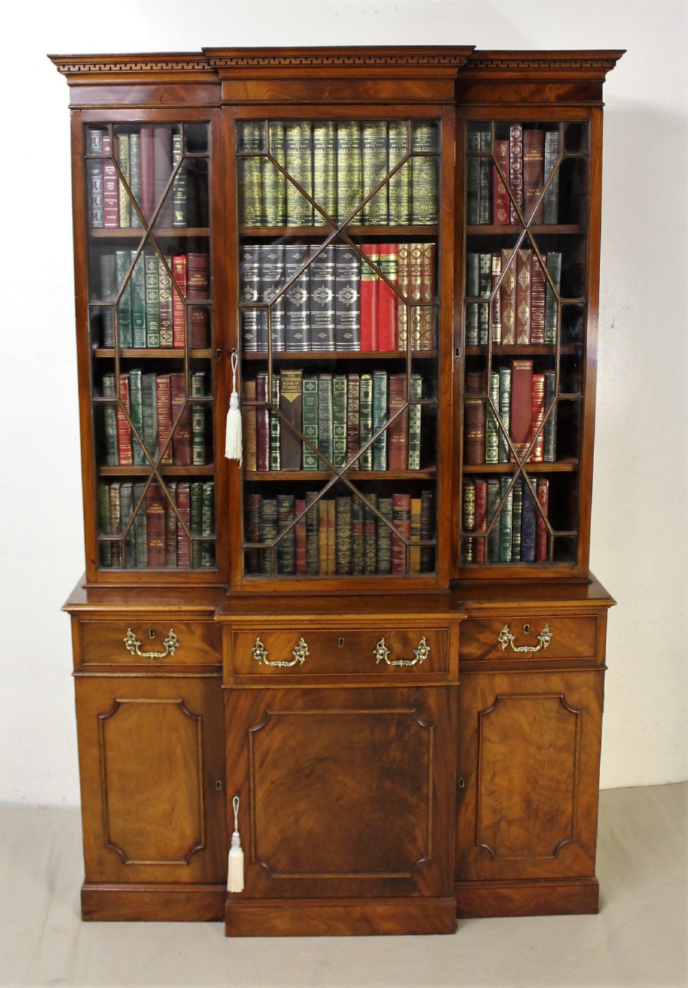 Mahogany Breakfront Library Bookcase