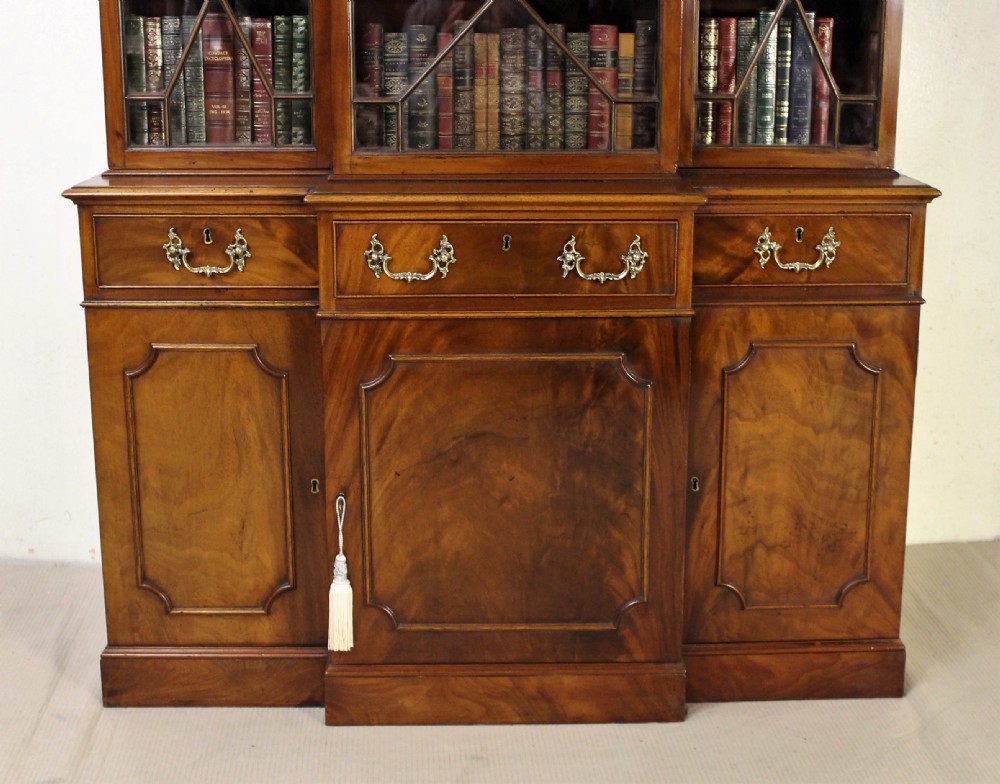 Mahogany Breakfront Library Bookcase View VI