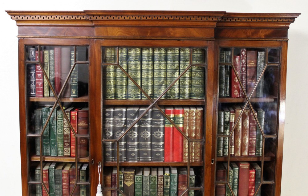 Mahogany Breakfront Library Bookcase View VII
