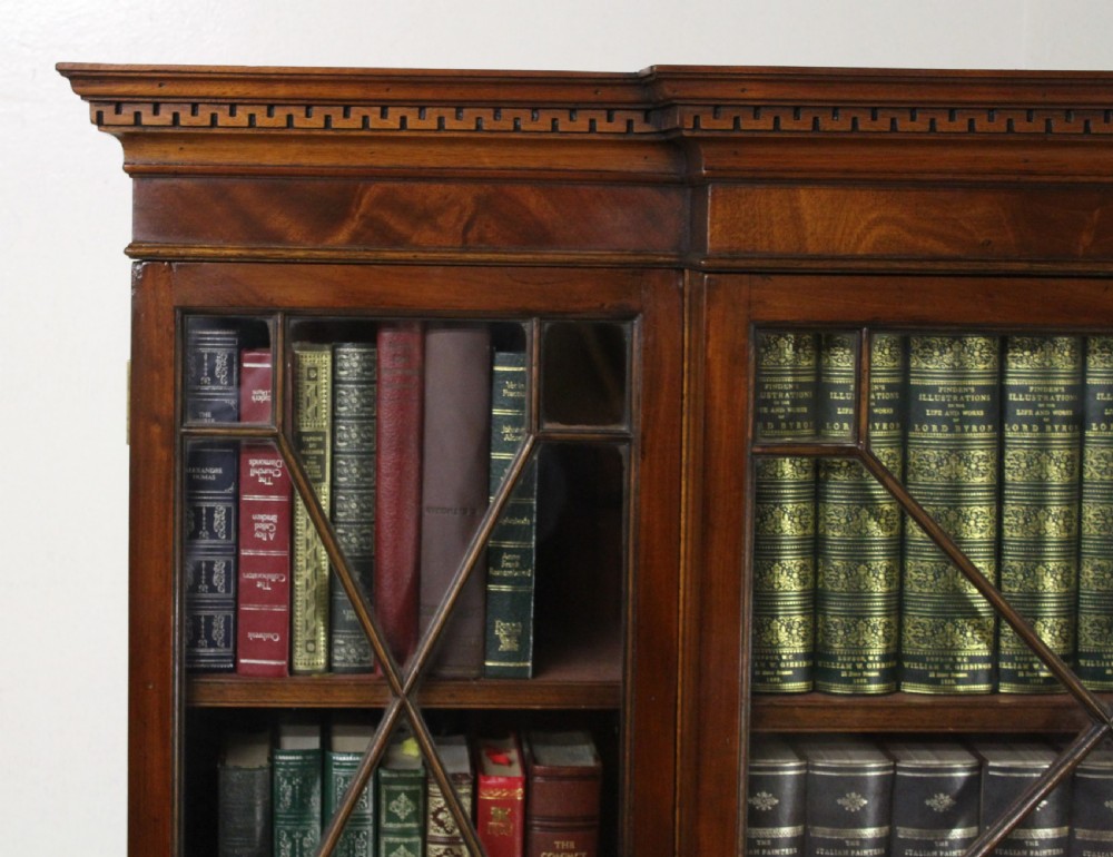 Mahogany Breakfront Library Bookcase View VIII