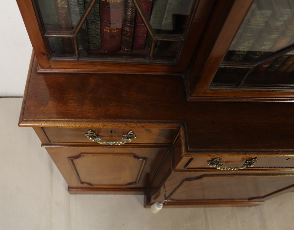 Mahogany Breakfront Library Bookcase View X