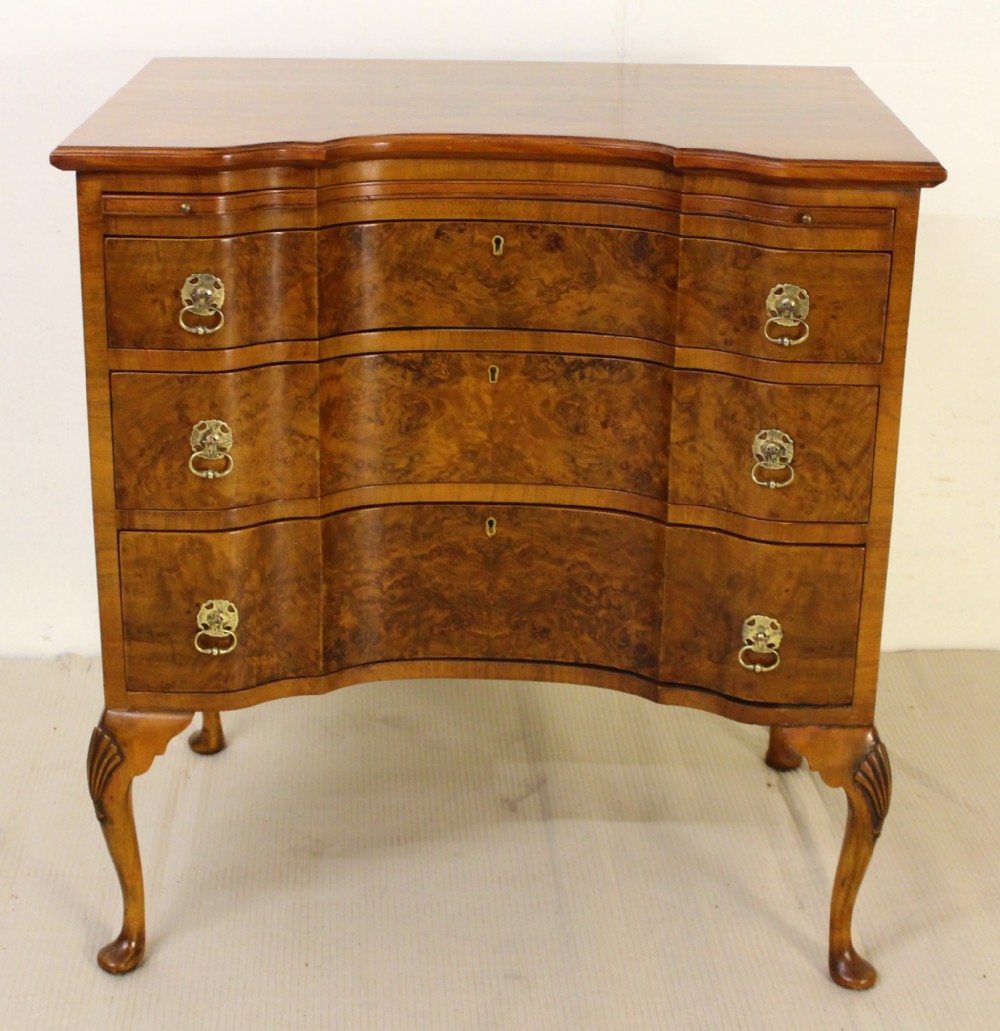 Serpentine Fronted Burr Walnut Chest of Drawers