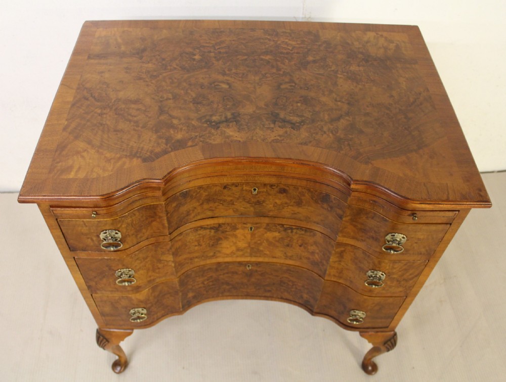 Serpentine Fronted Burr Walnut Chest of Drawers View III