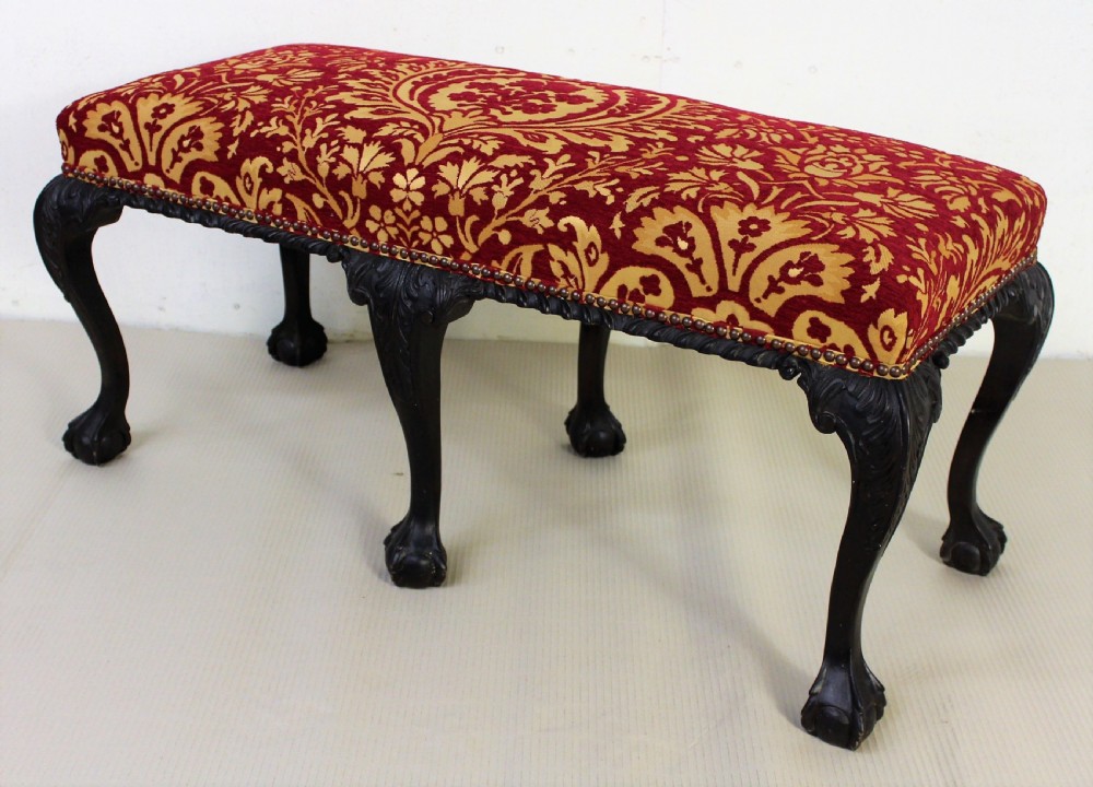 19th Century Mahogany Chippendale Style Stool