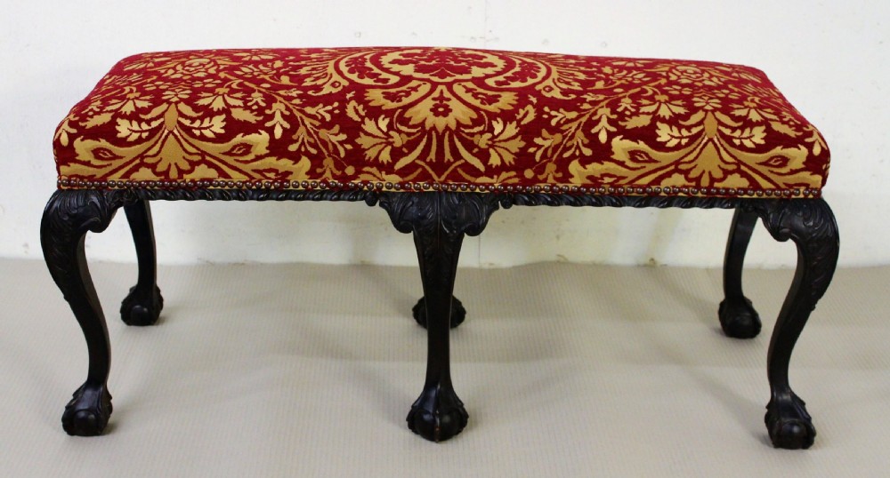 19th Century Mahogany Chippendale Style Stool View II
