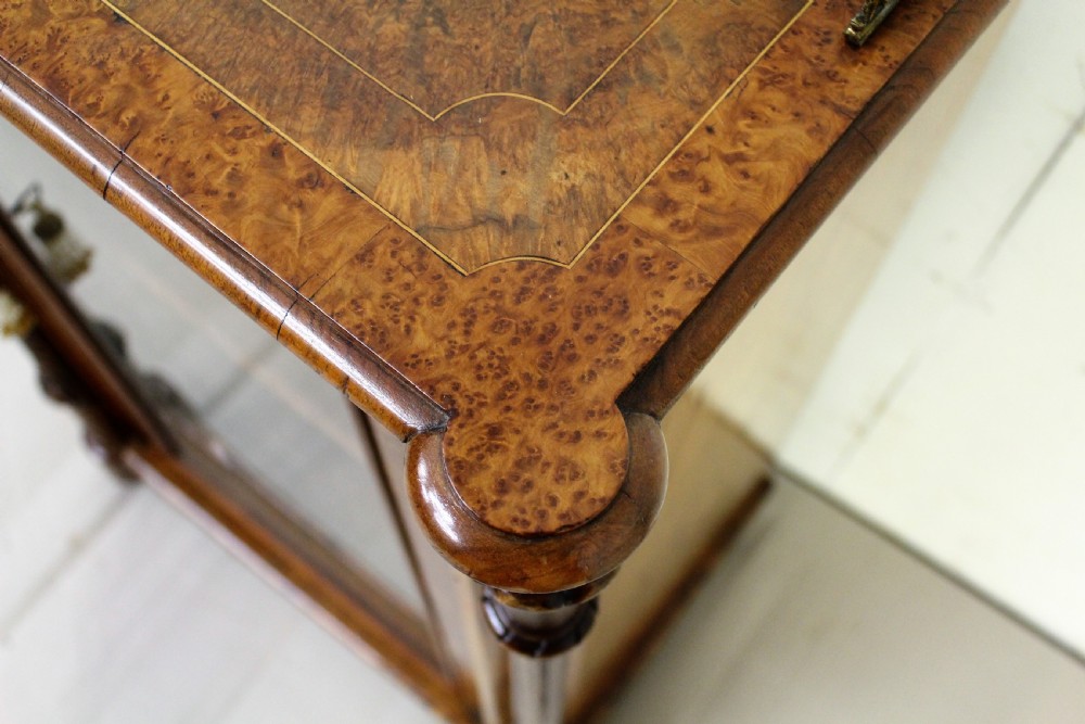 Victorian Inlaid Burr Walnut Music Cabinet View VI